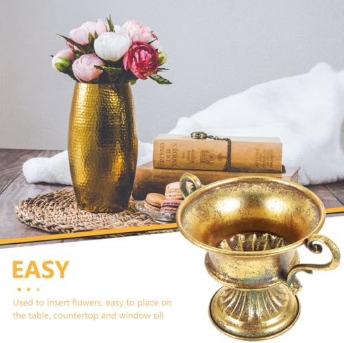 Amosfun 2Pcs Metal Flower Vase Retro Urn Vases 9.25 X 6.29 X 11.41 Inch - Image 3