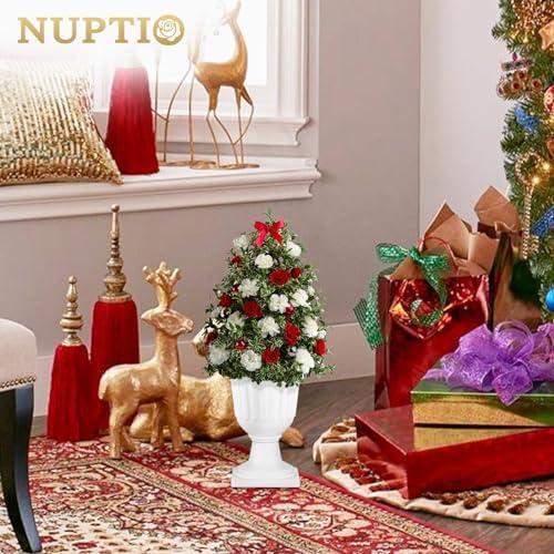 NUPTIO Plastic Classic Urn Planter: 13.98 Inch Pedestal Plant Pots, 6 Pcs - Image 4