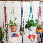 Macrame Plant Hanger Disco ball decor Hanging planters for indoor plants Cool gifts for plant lovers Boho plant pots plant stand indoor Hanging planters for outdoor plants Boho Decor (Vanilla White) - Image 6