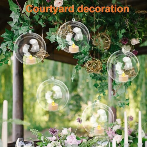 39 Pcs 4 Inch Clear Acrylic Fillable Balls, Christmas DIY Fillable Ornaments Balls, Acrylic Ornaments Ball for Christmas, Holidays, Weddings, Parties, and Home Decor - Image 4