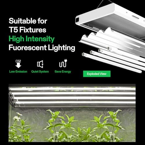 VIVOSUN T5 Grow Light Bulbs 4Ft 46 Inches, 54W 6500K HO Light Bulbs, 5-Pack - Image 6
