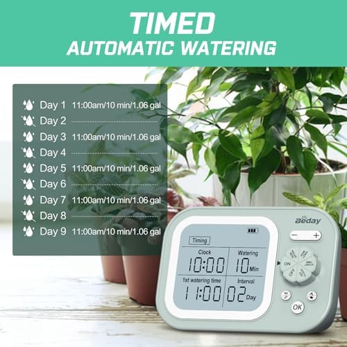 Automatic Plant Waterer Indoor Watering System for 15 Potted Plants, Auto Drip Irrigation Kit with Programmable Water Timer, Smart Humidity Detection, Green - Image 5
