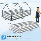 Quictent 6x3x1ft Galvanized Raised Garden Bed with Cover - Image 5