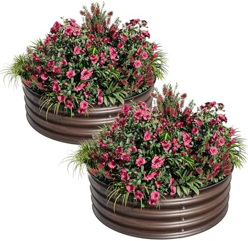 2x2x2ft Round Galvanized Raised Garden Bed – Metal Planter Box Kit with Rust & Corrosion Protection, Safe Rubber Edge, Open Bottom Design – Easy Assembly for Vegetables, Flowers, Fruits by Unknown