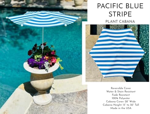 Fixed Plant Shade for Potted Plants 28" x 30" Outdoor Container Sun Shade Cover Premium Fabric Canopy with Fiberglass Frame & Soil Anchor Stripes & Solids Assembly Required - Image 3
