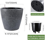Dexceder 13x12 Self Watering Planter with Wheels (Stone Matte) - Image 3