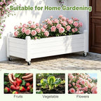Raised Garden Bed with Wheels, Rolling Resin Planter Box, Ashen - Image 5
