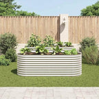 Galvanized Steel Raised Garden Bed 94.5x31.5x31.9 Inch Silver Planter - Image 3