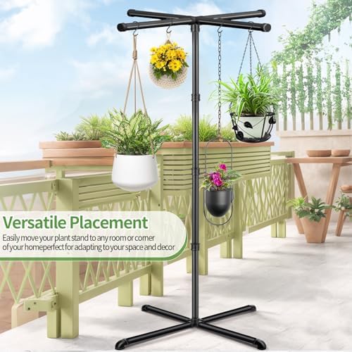 Plant Hanger Indoor, 59" Tall Hanging Plant Stand Heavy Duty Metal Indoor Plant Hanger Stand Hanging Plant Holder with 8 Hooks Hanging Planters for Indoor Plants Bedroom Living Room Balcony - Image 5