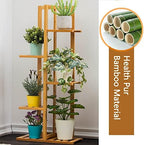 Bamboo Planter Stand, Multi-Purpose Standing Shelf 5 6 7 Tiers 6 7 8 Flower Pot Stander for Indoor Outdoor Garden Patio, Plant Flower Display Holder Rack (Size : 45x22x145cm) - Image 5