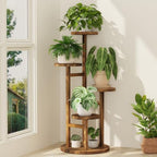 iDavosic.ly 4 Tier Wood Plant Stand Indoor Outdoor Corner Tall Shelf, Brown by iDavosicly