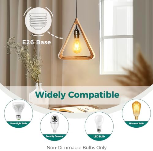 DiCUNO Pendant Light Cord, for Hanging Paper Lantern, 20 Ft, Black, 4-Pack - Image 6
