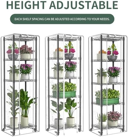 Mini 5-Tier Greenhouse for Indoor ,15.7" L×11.8" W×62.3" H - Image 6