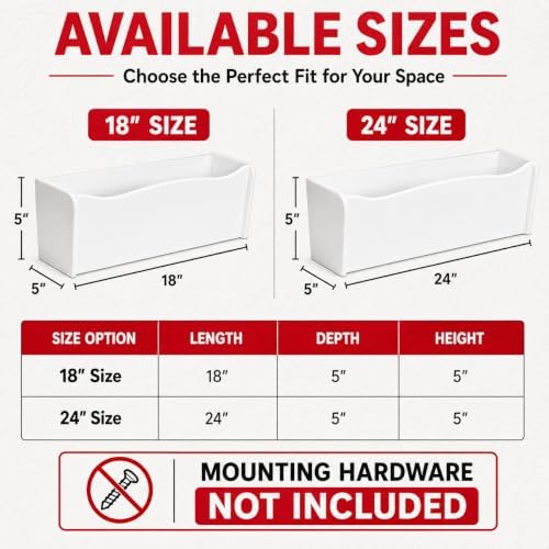 24" x 5" White Flower Box for Shed Windows, 1-Pack - Image 3