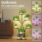 Plant Stand Indoor with Grow Lights 50" Plant Shelf Corner Lighted Plant Stands for Indoor Growing Multiple Metal 7 Tiered Large S-Shape Display Shelves Plant Rack for Home Decor Patio Balcony - Image 3