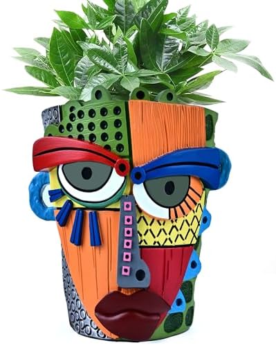 Midogaigai Abstract Face Planter Pots for Indoor Plants & Flowers Deco Gift by Midogaigai