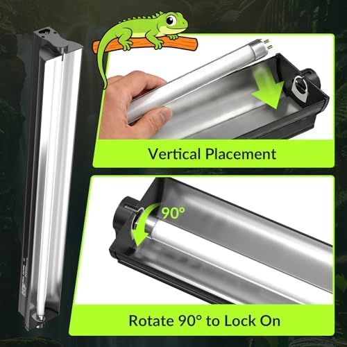 GlowUp 22inch 24W T5 5.0 UVB Light for Reptiles Light Fixture Combo Kit Reptile Lamp Tube Terrarium Hood UVB Light for Bearded Dragon Rainforest Dwelling Reptiles, Chameleons, Iguanas, Turtles - Image 7