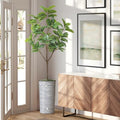 Artificial Tree in Modern Geometric Pattern Planter, Fake Rubber Silk TRE for Indoor and Outdoor Home Decoration - 70" Overall Tall (Plant Pot Plus Tree) by SIGNWIN