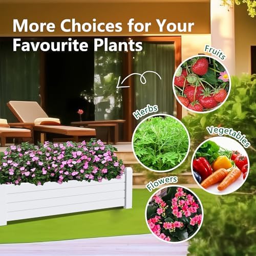 Vixzen Raised Garden Bed Outdoor,Resin Weatherproof Planter Box with Drain Hole and Water Level Detector,for Planting Plants Vegetables (Ashen, 43.31"×17.72"×12.6") - Image 4