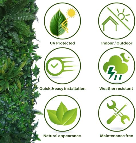 GreenSmart Premium Artificial Grass Wall Panels | Realistic Plant Greenery Privacy Panels | Decor for Fence, Garden, Patio & Balcony | Never Fade Indoor Outdoor Use (Jade (Large Single Panel)) - Image 7