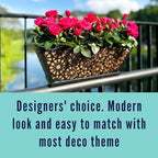LaLaGreen Garden Wall Planter (16 in, 4 Pack) Black Window Box with Liner - Image 5