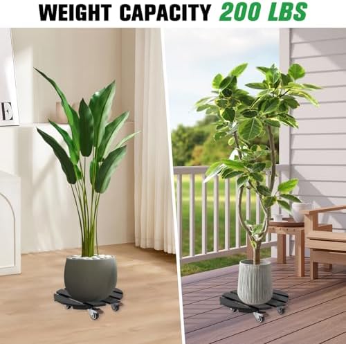 Plant Caddy with Wheels Heavy Duty, 12 Inch WPC Rolling Plant Stand - Image 4