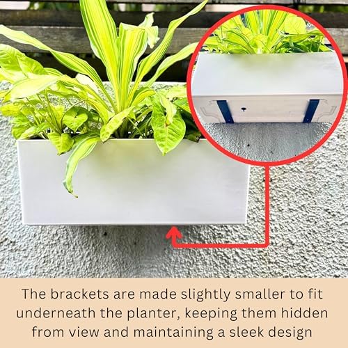 LaLaGreen Wall Hanging Planter Outdoor (4 Pack, 20 Inch) White Window Boxes - Image 4