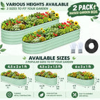 GarveeLife 2 Pcs 6x3x1 ft Oval Raised Garden Bed, Galvanized Raised Beds,Open-Ended Base Metal Raised Planter Beds,Garden Bed Outdoor,Planter Raised Boxes for Vegetables, Flowers,Tool-Free Asse,Green - Image 6
