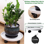 8 Packs Plant Caddy with Wheels 11.8" Plastic Rolling Plant Stands Heavy-duty Plant Dolly with Casters Indoor Outdoor Wheeled Plant Roller Base Large Planter Saucers Plant Mover - Image 3