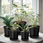 FUIJOL 7 Gallon Plastic Pots with Drip Trays, Sturdy Gallon Plant Pots with Drainage Holes, Large Gallon Pots for Flowers, Ideal for Indoor and Outdoor Use (7Gallon-4PACK) - Image 5