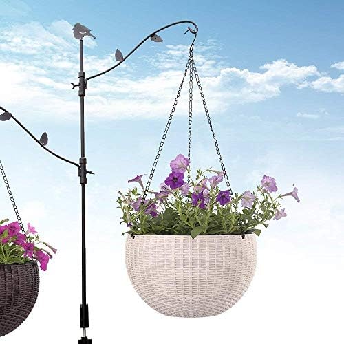 Plastic Hanging Flower Pots –Planters with Chain, 7.1 Inch Diameter, for Indoor Outdoor Balcony Garden, Lightweight Plant Holders for Home Decor Set of 3 (White) - Image 5