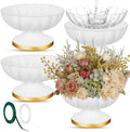 4 Pcs Metal Compote Vase, Floral Centerpiece Bowls, White by Unknown
