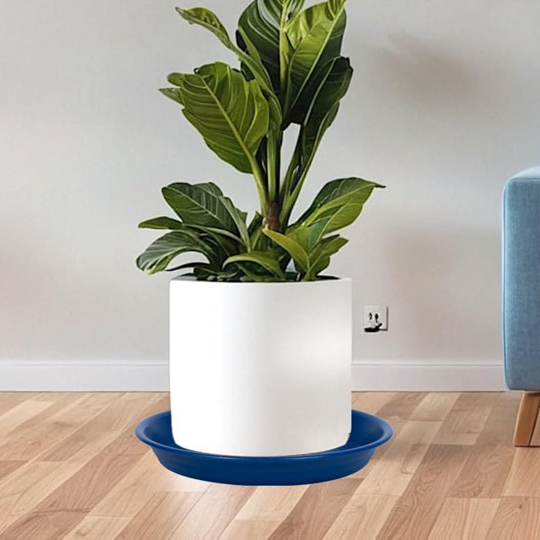 Plant Saucer Pot Tray 18 inch, 2 Packs Plastic Flower Planter Saucers and Drip Trays for Indoors Outdoors, Heavy Durable Plant Plate Water Catcher (Blue) - Image 6