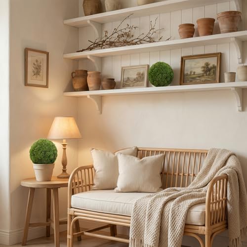 MyGift 6 Inch Decorative Artificial Boxwood Topiary Balls, Set of 2 - Image 4