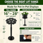 Adjustable Plant Risers for Inside Pots, 16-28 Inch Lift Height - Image 2