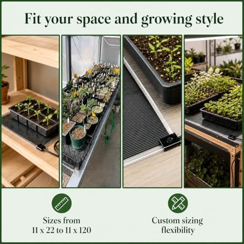 Seedling Heat Mat 11 in x 44 in, Fits 4 ft Wire Shelves, Even Heat - Image 7