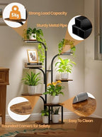 Plant Stand Indoor with Grow Lights – Tiered Metal Shelf Small Corner Rack for Multiple Succulent Herb Pot Display - Image 6