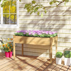 GIANTEX Raised Garden Bed, Elevated Wood Planter Box with Liner, 47"x23"x30" Freestanding Raised Bed for Indoor Outdoor Plants, Vegetables Flower Herbs Fruit Gardening - Image 2