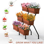 Vertical Garden Planter 3 Tier Vertical Raised Garden Bed Standing Garden Planters with 6 Container Boxes Elevated Garden Planters Indoor Outdoor Herb Planter for Flowers Vegetables Plants, Brick Red - Image 4