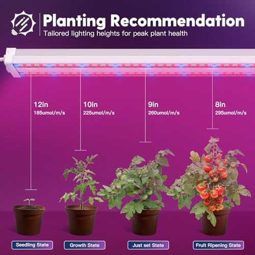 FREELICHT 4Pack 4FT Grow Light for Indoor Plants, 60W=350W, Red Blue - Image 3