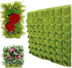 Vertical Wall Planter Bags - Premium Felt Hanging Garden Water-Preserving Back | Auto Drain | 2-81 Pockets | Herbs/Flowers (Green,72 Pocket) by Unknown