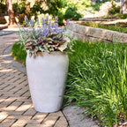 14 Inch Hawthorn Planter, Modern Gypsum Plant Pot with Drainage Hole, Indoor Outdoor Flower Planter for Patio, Garden, Balcony, Home Décor - Image 2