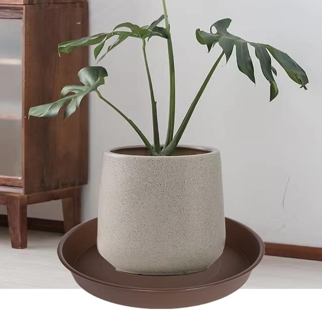3 Pack of 25 26 inch Plant Saucer (22.7 Inch Base), 4.2" Depth, Large Deep Heavy Duty Plastic Flower Planter Water Trays for Indoors Outdoor, Plant Drip Trays (26", Chocolate) - Image 6