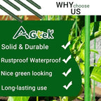 AGTEK 57.6" Garden Stakes, 50PCS Plastic Coated Plant Stakes, 4.8ft Plant Support for Climbing Plants - Image 7