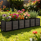 Large Raised Planter Box Outdoor Self Watering 94.4"x15.7"x19.7", Deep Raised Garden Bed - Elevated Garden Box with Drainage Plug, Rectangular Garden Planter Perfect for Patio Balcony Deck - Image 2