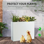 Metal Planter Box, No Installation Galvanized Steel Folding Rectangular Planter with Drainage Holes, 35.5"x 10"x 28" White Outdoor Planter for Porch/Patio/Garden - Image 4