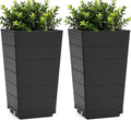 Resin Tall Planters Set of 2, 23" Large Taper Outdoor Planter Pots by IWDOO