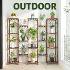 Uneedem Plant Stand Indoor Outdoor, 17 Tiered Plant Shelf Wood Plant Rack - Image 6