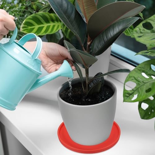 PATIKIL 8.9 Inch Round Ceramic Plant Saucer, Plant Saucer Tray Flower Planter Drip Tray for Indoors Outdoors Patio Balcony, Gray - Image 5