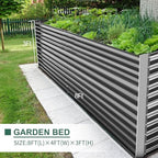 Land Guard 8x4x3ft Rectangular Galvanized Raised Garden Beds, Large-Capacity Metal Planter Box Outdoor, Durable Deep Raised Garden Bed 3ft Tall, Raised Beds for Gardening Vegetables, Modern Gray - Image 4